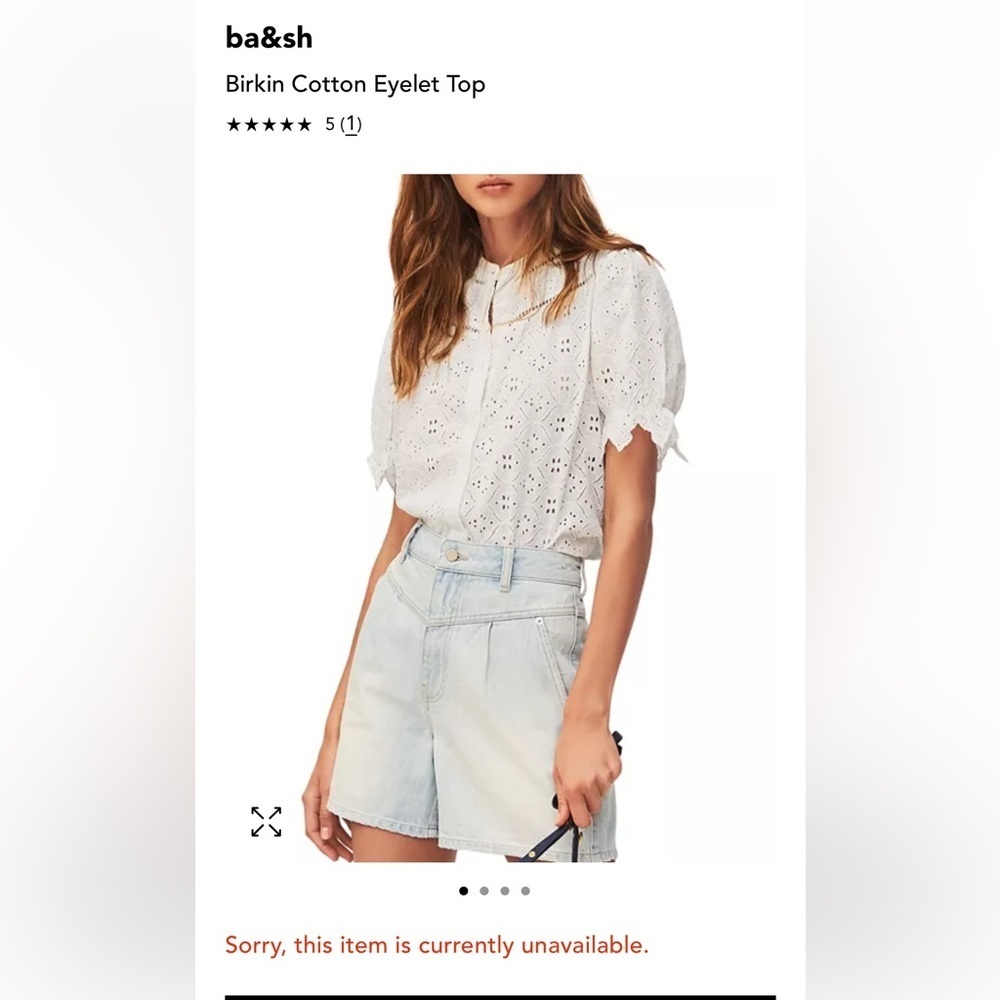 ba&sh White Eyelet Top